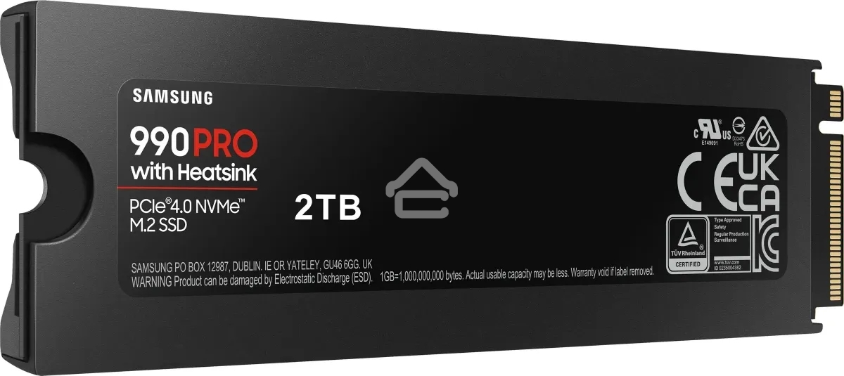 Накопитель SSD Samsung 990 PRO, 2000Gb, PCIe 4.0 x4, M.2 2280, NVMe, R/W 7450/6900, с радиатором