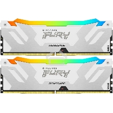 Оперативная память Kingston Fury Renegade, DDR5, 32Gb (2x16Gb), 6400MHz, CL32, DIMM, радиатор, RGB, белый