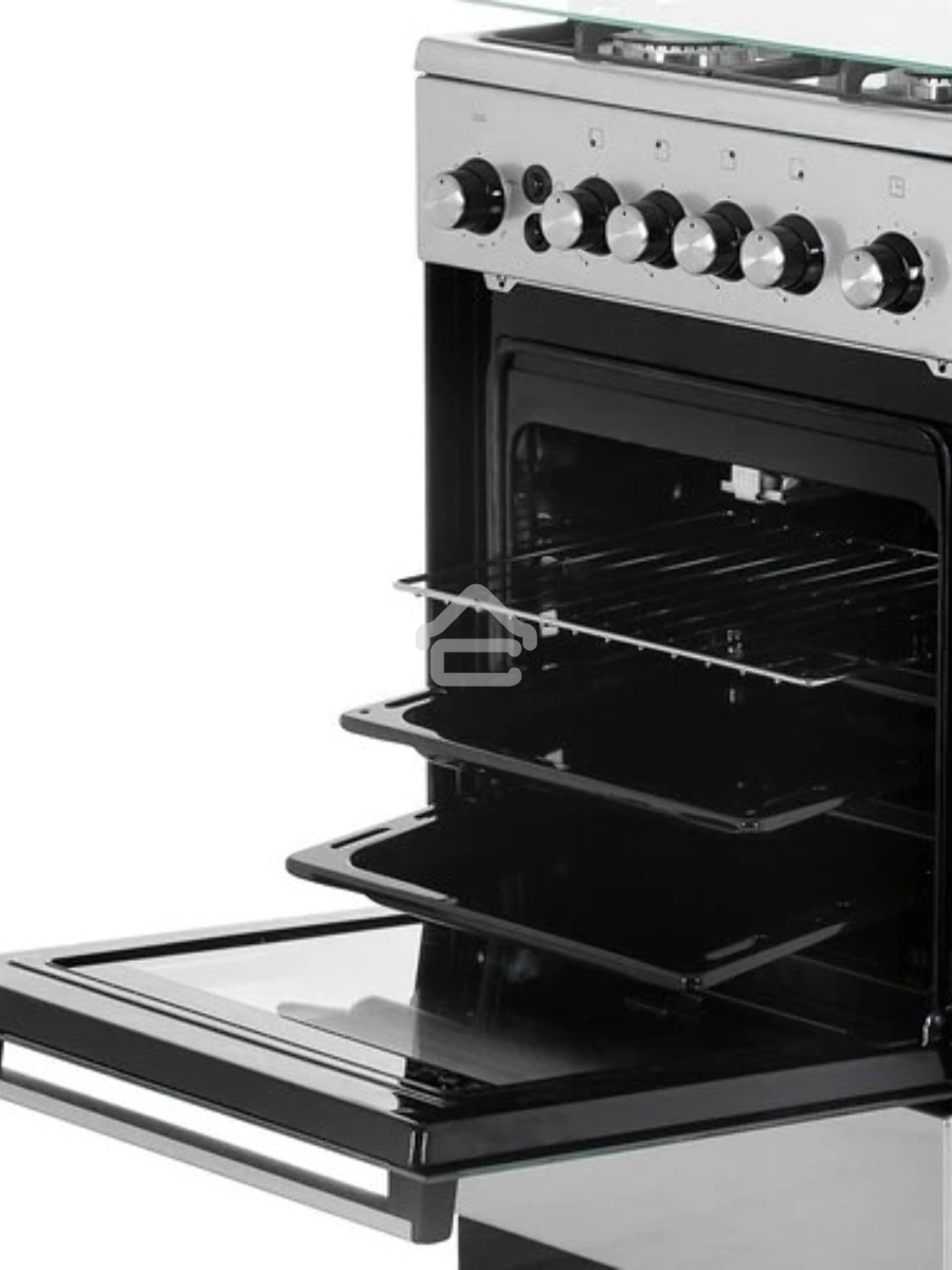 Плита газовая De Luxe 5040.40Г (кр) ЧР-010 серебристый, конфорок 4 шт, духовка 46 л, 50 см x 85 см x 50 см