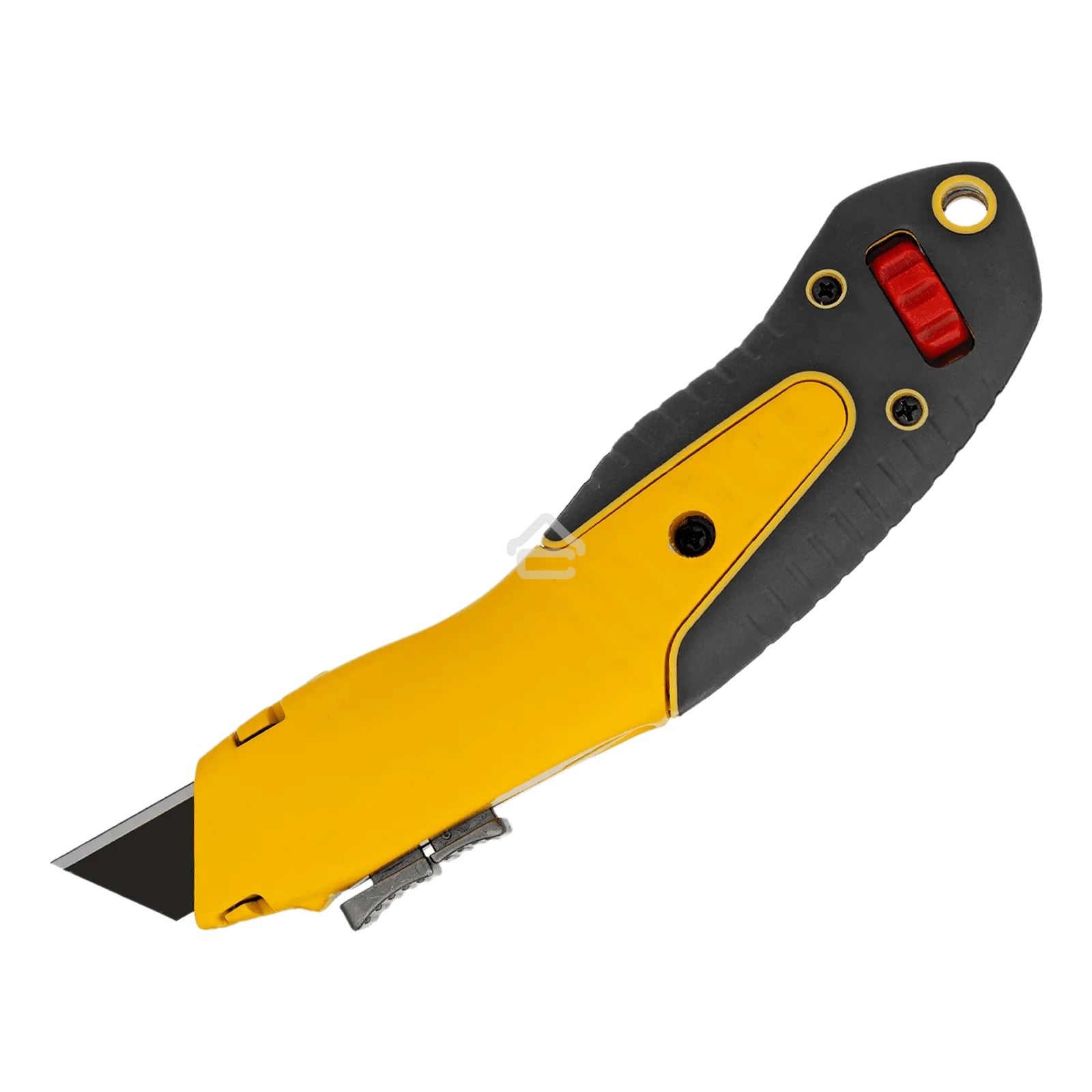 Нож строительный Denzel 19 мм, сменное трапециевидное лезвие, SK4, алюминиевый корпус, торцевой зажим