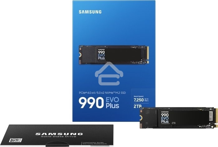 Накопитель SSD Samsung 990 EVO Plus, 2Tb, M.2 2280, PCIe 4.0 x4, NVMe, R/W 7250/6300