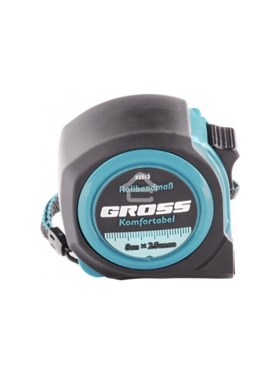 Рулетка Komfortabel, 8 м х 25 мм, обрезиненный корпус Gross