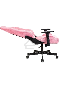 Кресло игровое Knight N1 Fabric розовый Velvet 36 с подголов. крестовина металл