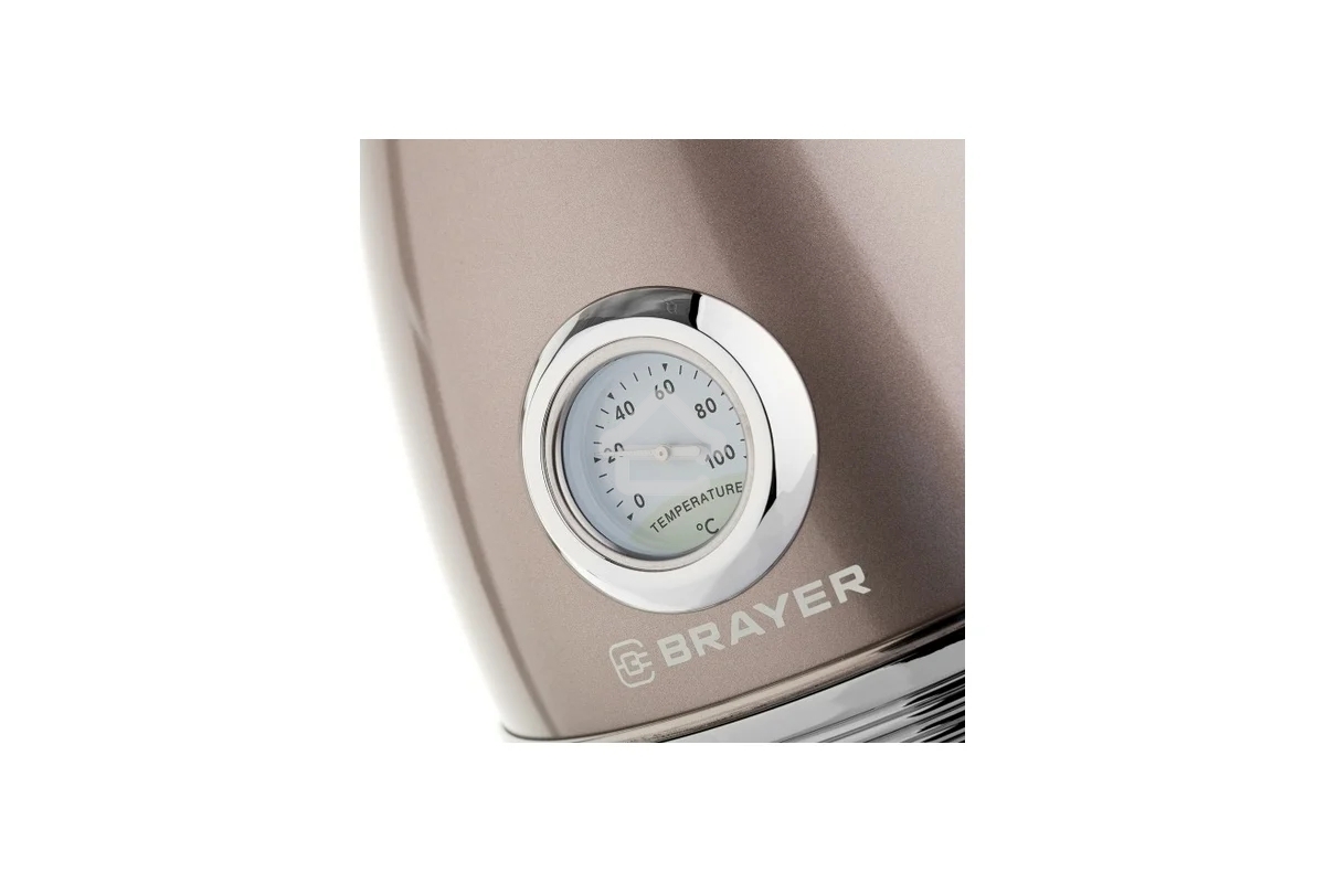 Чайник электрический BRAYER BR1007, 2200 Вт, 1,7 л, Strix, автоотключ, нержав.сталь, встроен.термом