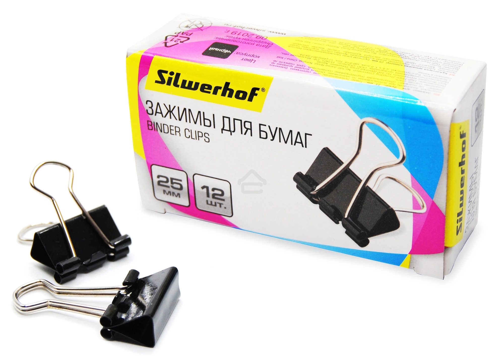 Зажимы Silwerhof 510015 сталь 25мм черный (упаковка: 12шт) картонная коробка
