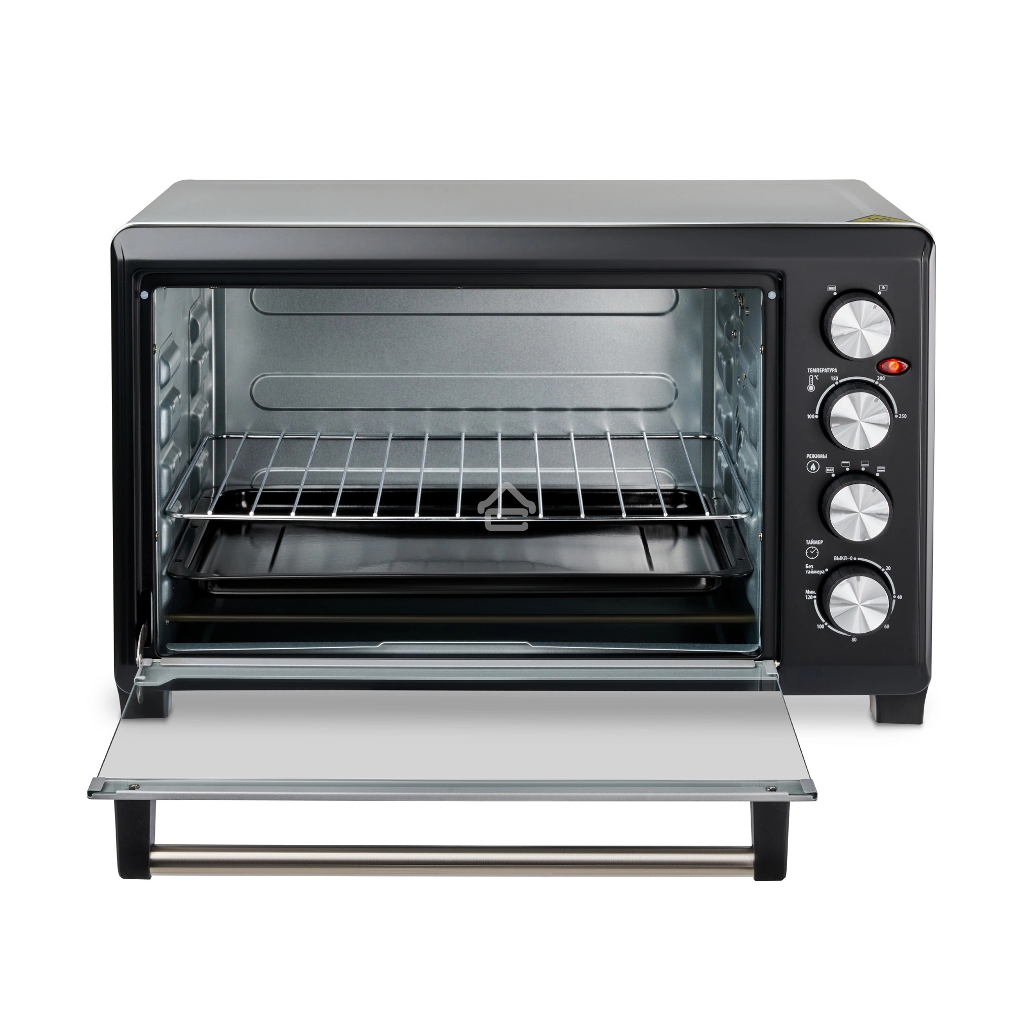 Мини-печь Hyundai MIO-HY075 38л. 2000Вт серебристый/черный