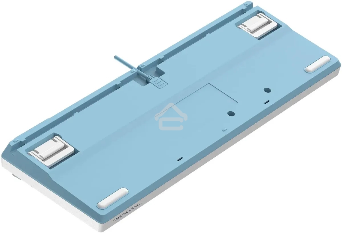 Клавиатура проводная A4Tech Fstyler FS300 (FS300 PANDA SNOWBOARDING), USB, белый/синий