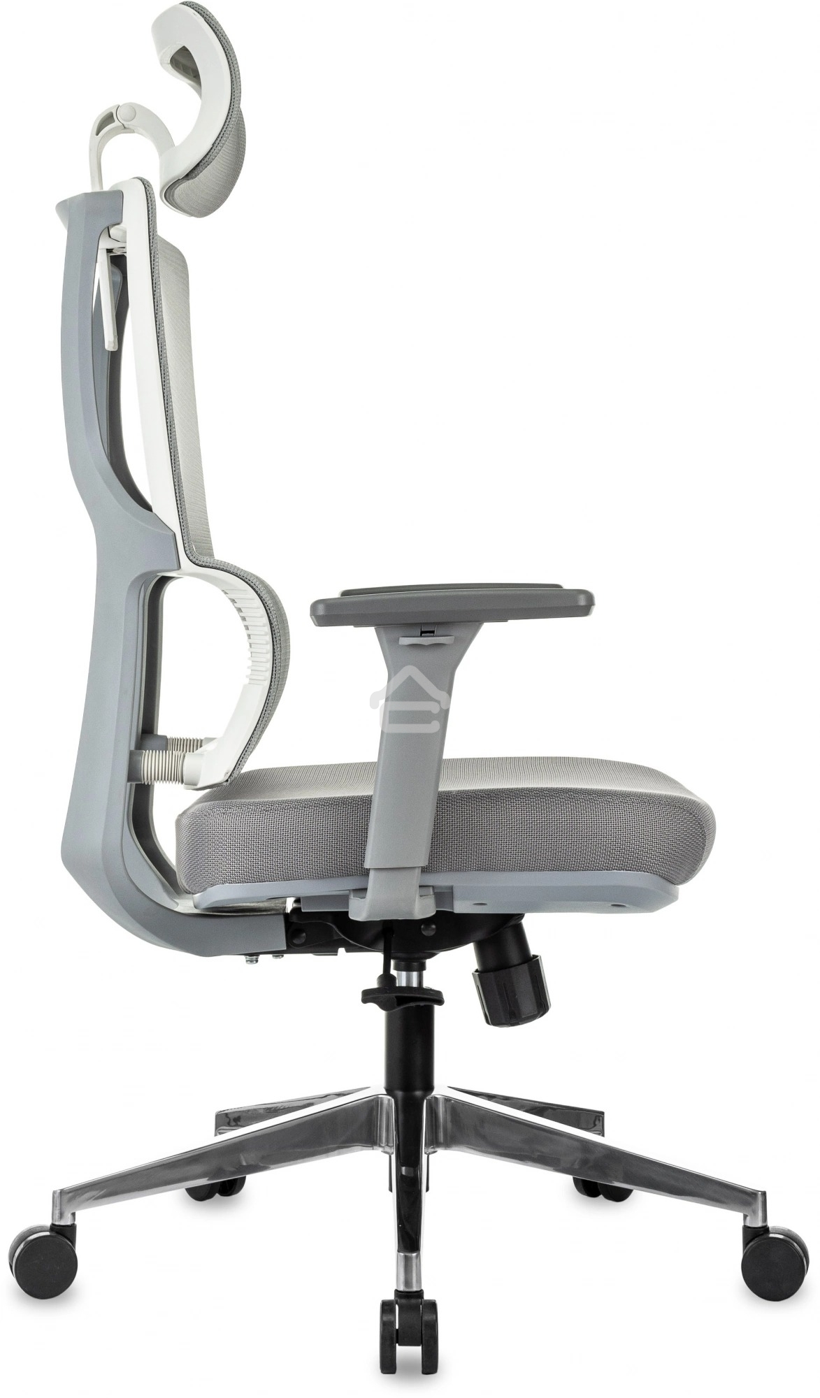 Кресло руководителя Бюрократ MC-G715N-H серый, сетка/ткань, с подголов. крестов. алюминий, пластик серый