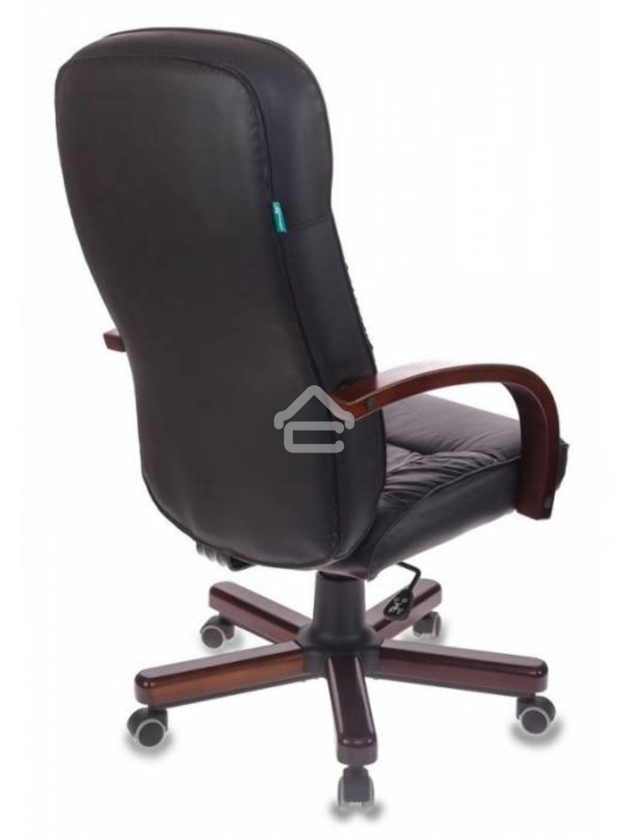 Кресло руководителя Бюрократ T-9908/WALNUT черный, кожа, крестовина металл