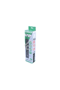 Бытовой удлинитель PowerCube, 3р с/з вык.,3USB, 3500 Вт, 16А, 1.9 м, 3*1,0 (черный) PC-6B-2M