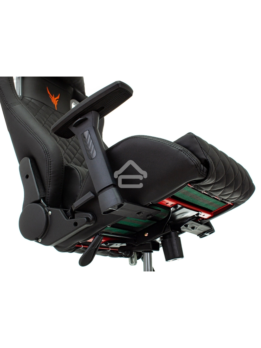 Кресло игровое Knight OUTRIDER черный/красный ромбик эко.кожа с подголов. крестовина металл