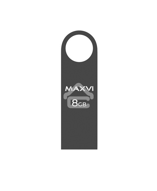 Флешка USB R/W Maxvi MK 8GB USB 2.0 dark-grey, монолит, металл
