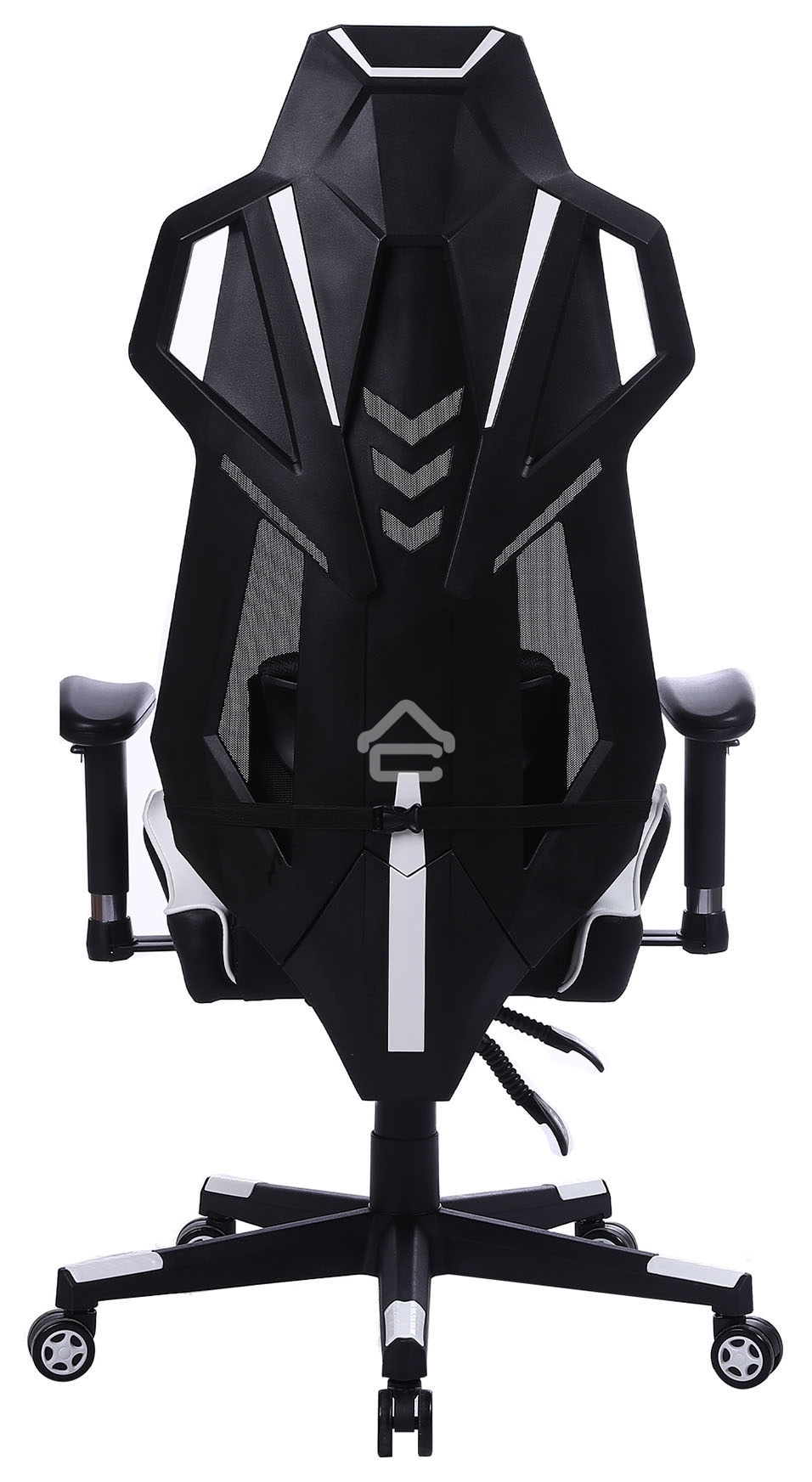 Кресло игровое Cactus CS-CHR-090BLW черный/белый, сиденье черный/белый, эко.кожа, крестовина пластик, пластик черный/белый