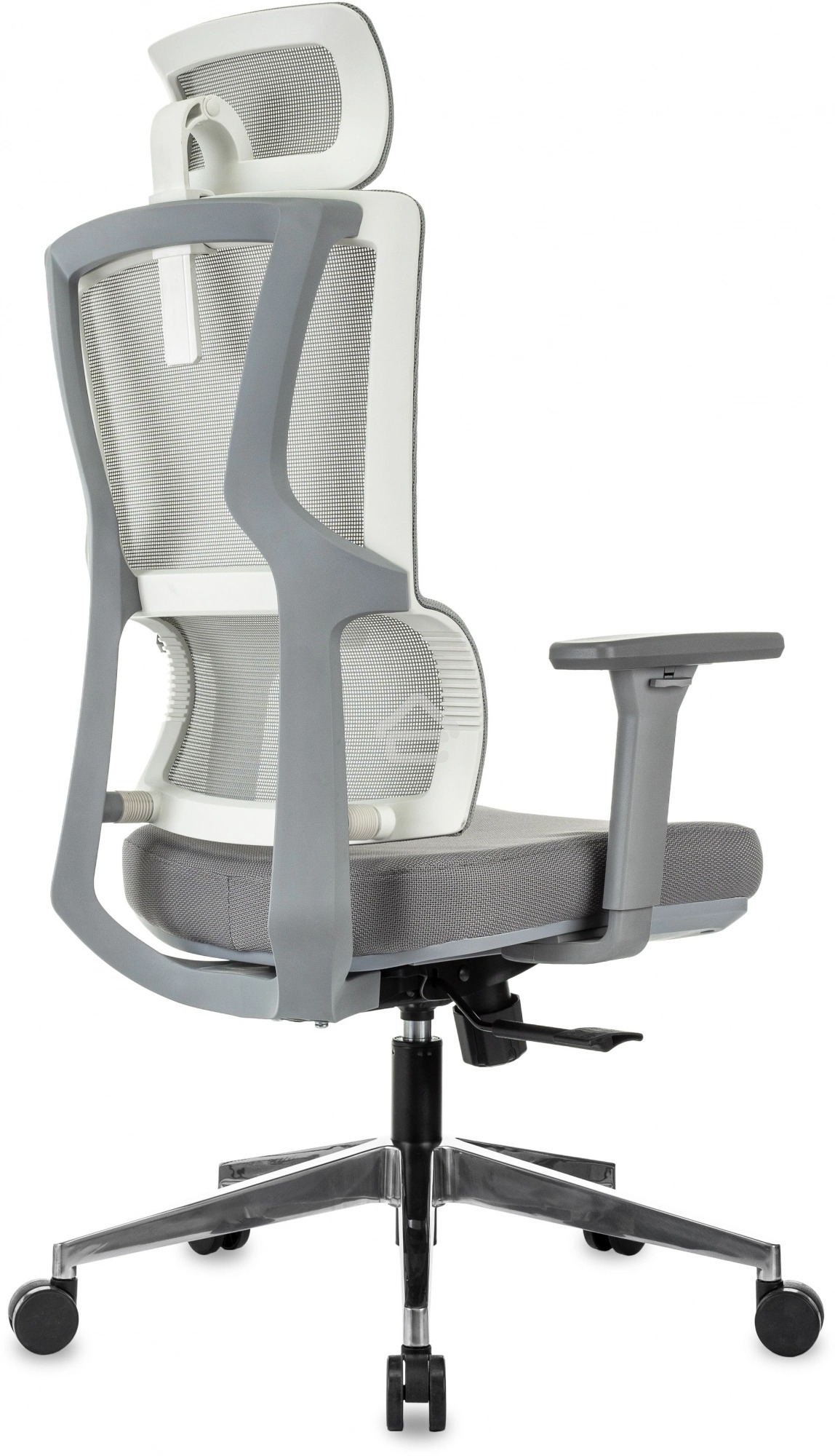 Кресло руководителя Бюрократ MC-G715N-H серый, сетка/ткань, с подголов. крестов. алюминий, пластик серый