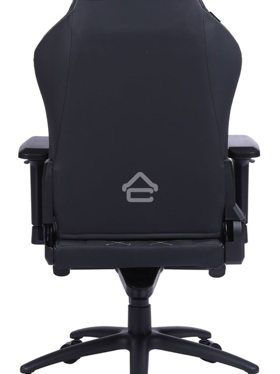 Кресло игровое Cactus CS-CHR-0112BL черный, сиденье черный, эко.кожа, с подголов. крестовина металл, пластик черный
