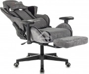Кресло игровое Бюрократ Zombie Drift/F серый/черный, крестов. пластик, подст. для ног