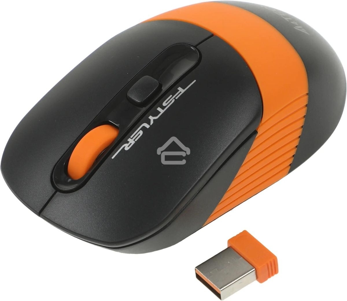 Мышь беспроводная A4Tech Fstyler FG10S черный/оранжевый, 2000 dpi, радиоканал, USB, кнопки - 4