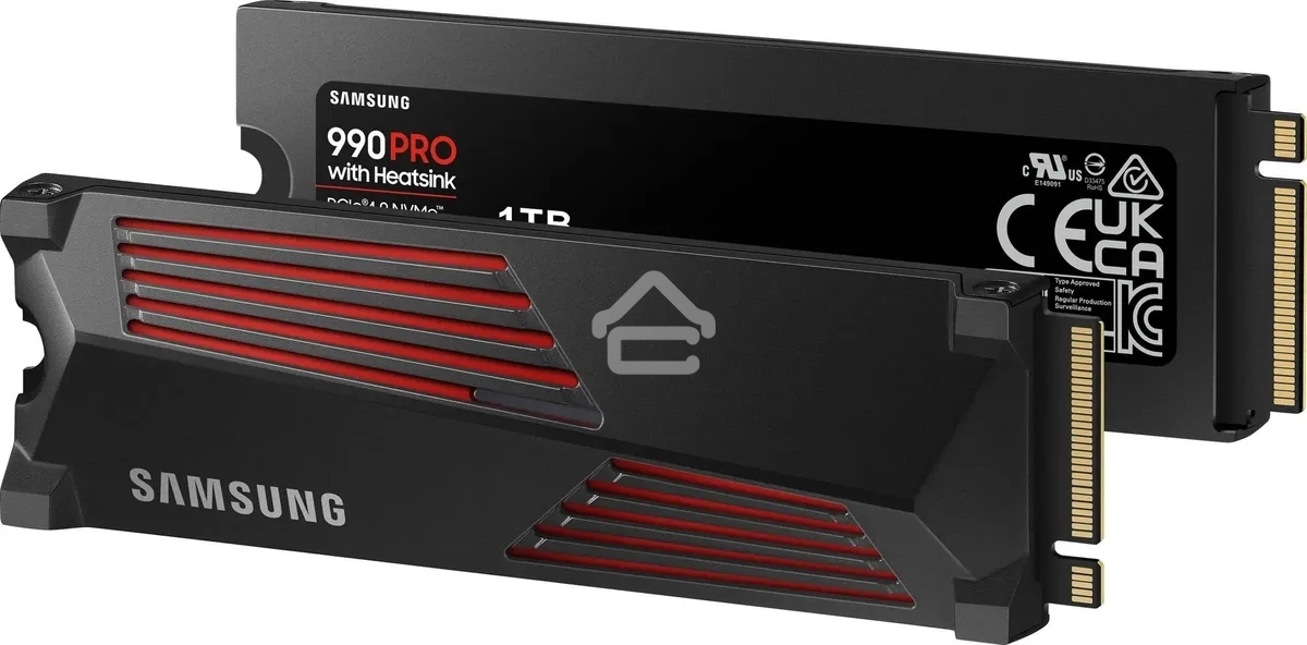 Накопитель SSD Samsung 990 PRO, 1000Gb, PCIe 4.0 x4, M.2 2280, NVMe, R/W 7450/6900, с радиатором