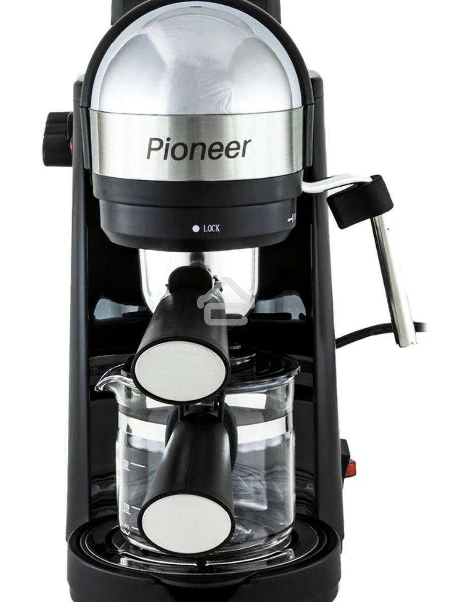 Кофеварка рожковая Pioneer CM106P черный, исп. кофе - молотый, 0.24 л, 800 Вт, 3.5 Бар.