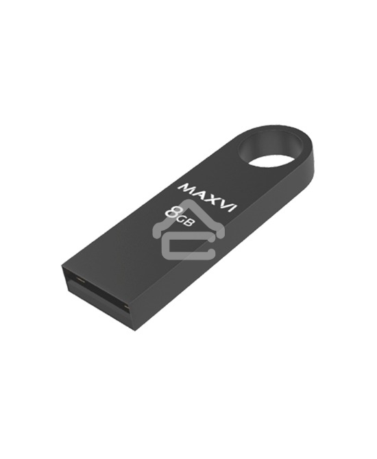 Флешка USB R/W Maxvi MK 8GB USB 2.0 dark-grey, монолит, металл