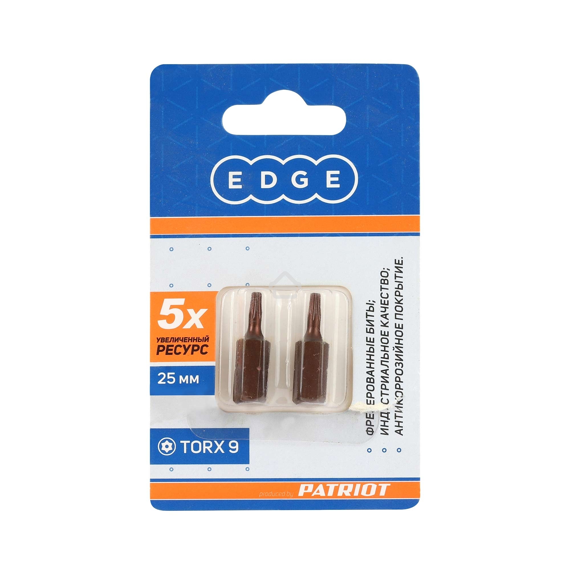 Бита EDGE by PATRIOT T9, сталь S2, длина 25 мм, 2шт в блистере