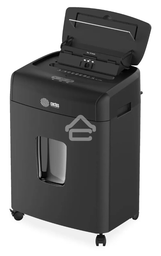 Шредер Cactus CS-SH-D6 черный с автоподачей (секр.P-4) фрагменты 120лист. 23лтр. скрепки скобы пл.карты