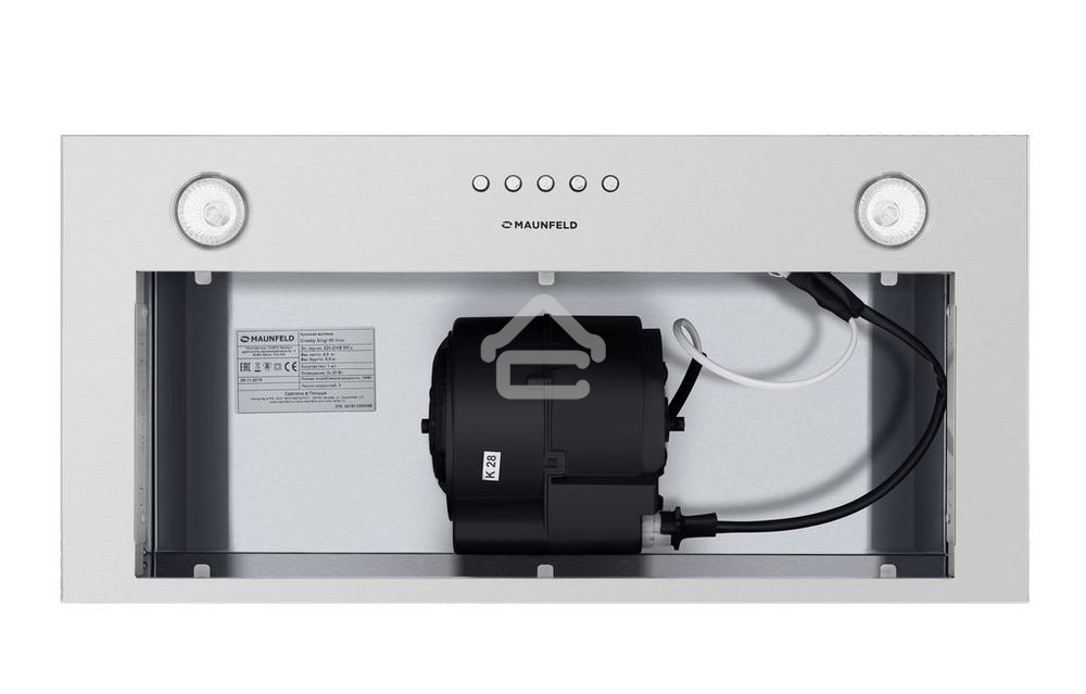 Вытяжка встраиваемая Maunfeld Crosby Singl 5028 черный, 49.8 см, 850 куб. м/ч, 48 дБ