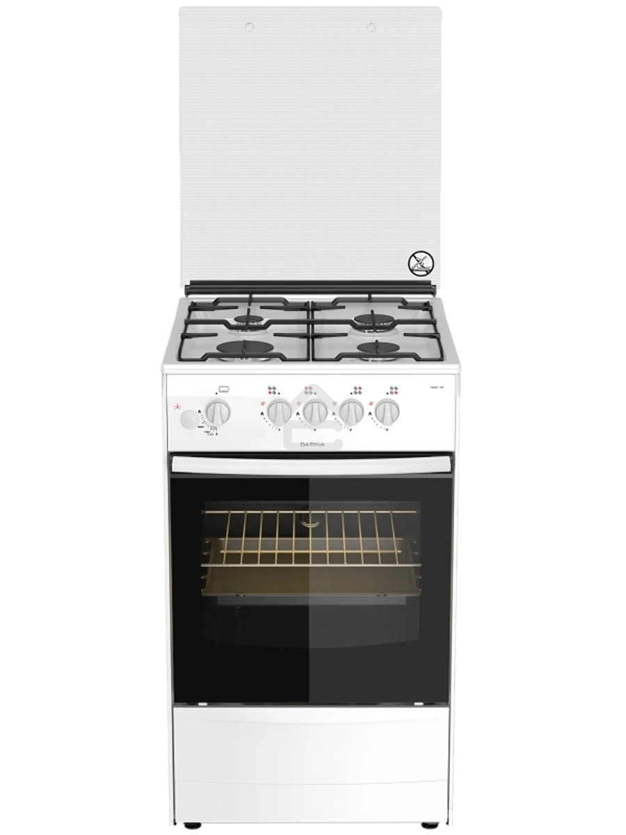 Плита газовая Darina 1B GM 341 107 W белый/черный, конфорок 4 шт, духовка 50 л, 50 см x 85 см x 56 см