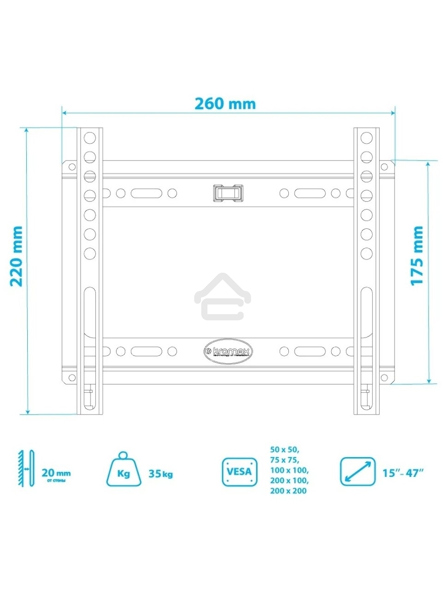 Кронштейн для телевизора Kromax IDEAL-5 черный 15