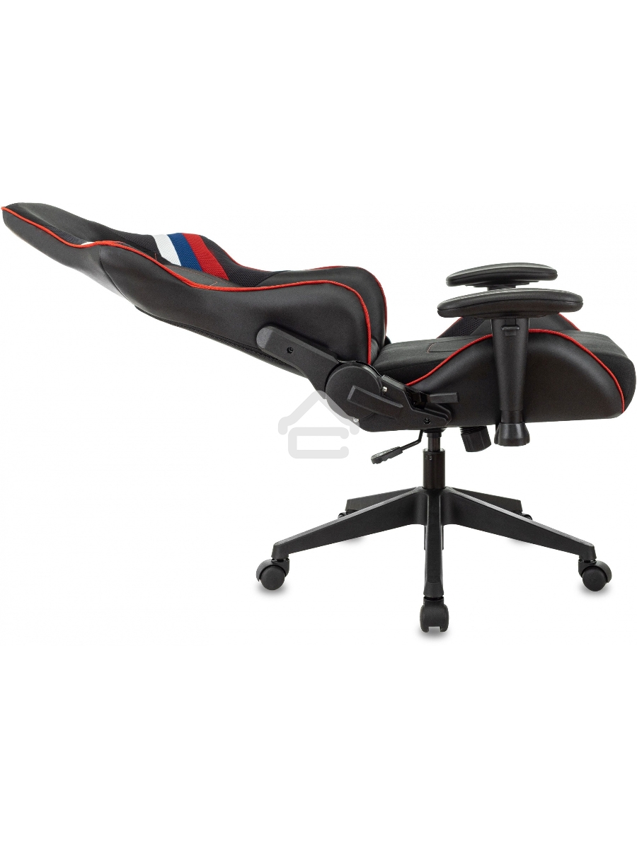 Кресло игровое Бюрократ VIKING 4 AERO RUS белый/синий/красный/черный, искусст. кожа/ткань, две подушки