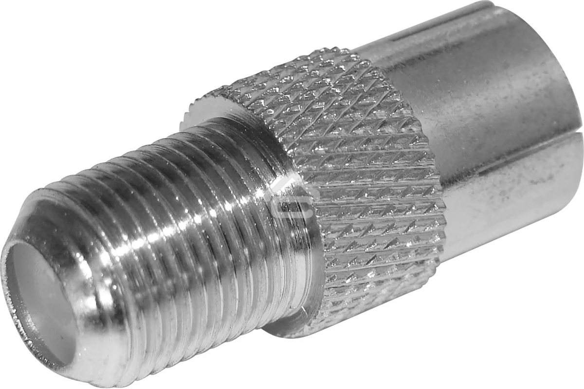 Переход гнездо F-гнездо TV. Коаксиальный переходник F на TV гнездо, никелированный сплав меди