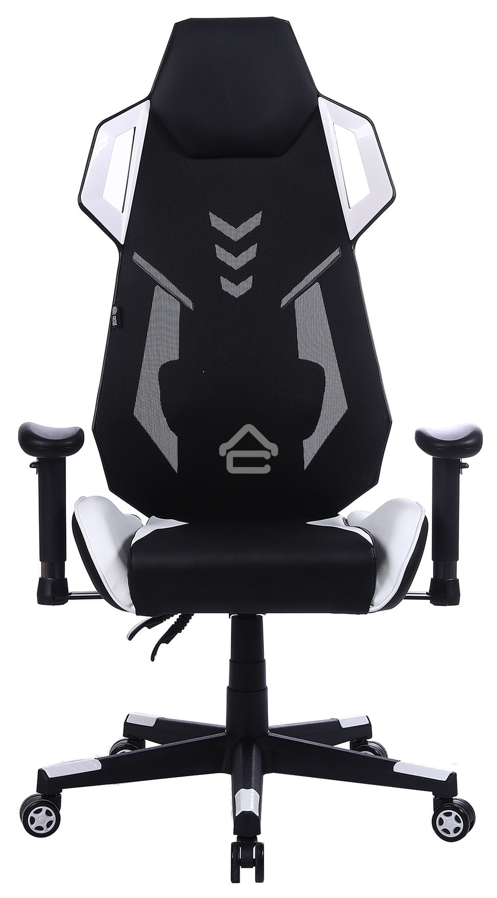 Кресло игровое Cactus CS-CHR-090BLW черный/белый, сиденье черный/белый, эко.кожа, крестовина пластик, пластик черный/белый