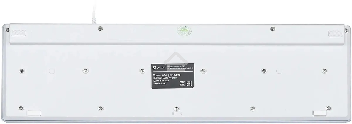 Клавиатура проводная Oklick 550ML 1061618, USB, белый