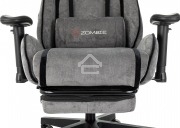 Кресло игровое Бюрократ Zombie Drift/F серый/черный, крестов. пластик, подст. для ног