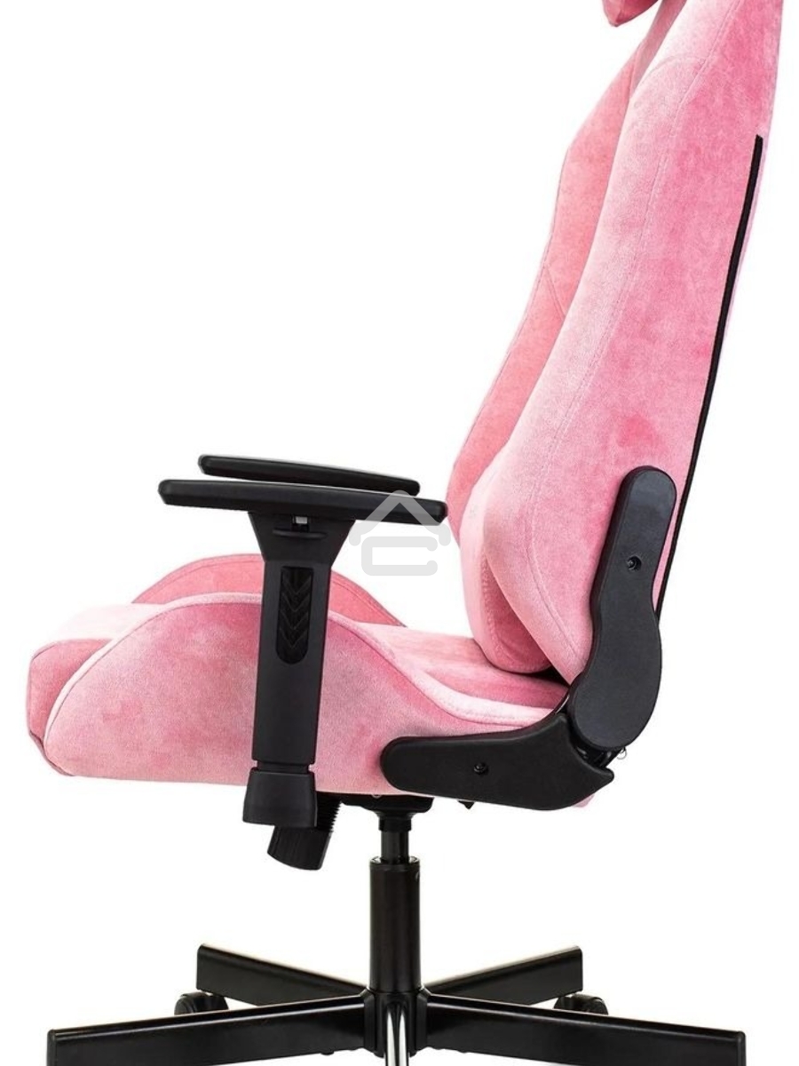 Кресло игровое Knight N1 Fabric розовый Velvet 36 с подголов. крестовина металл