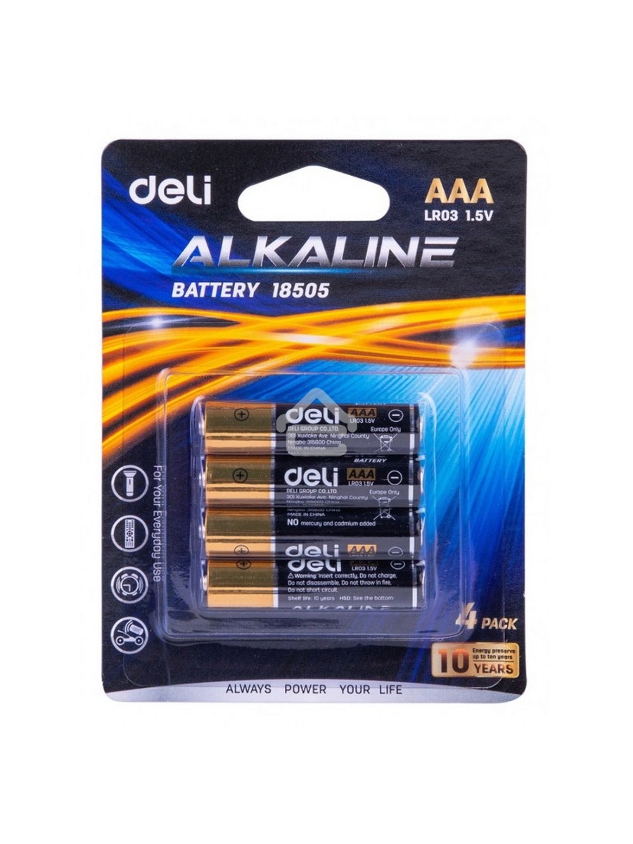 Батарейки Deli E18505 AAA LR03 1.5V (4 шт) 