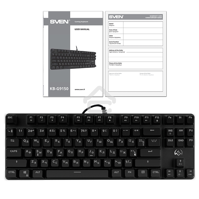 Клавиатура проводная игровая SVEN KB-G9150 (Outemu Blue switches, USB, 87 кл., ПО, RGb-подсветка)