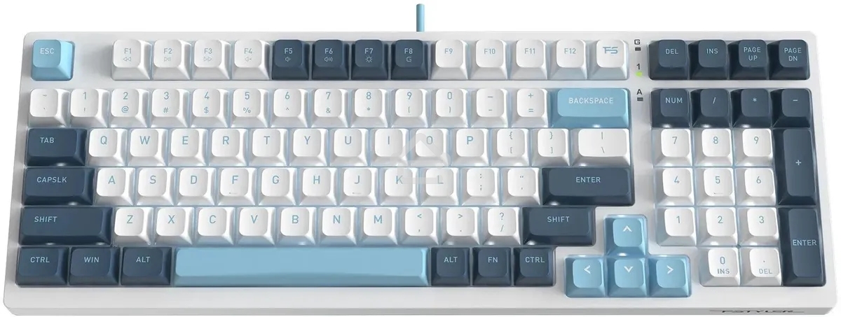 Клавиатура проводная A4Tech Fstyler FS300 (FS300 PANDA SNOWBOARDING), USB, белый/синий