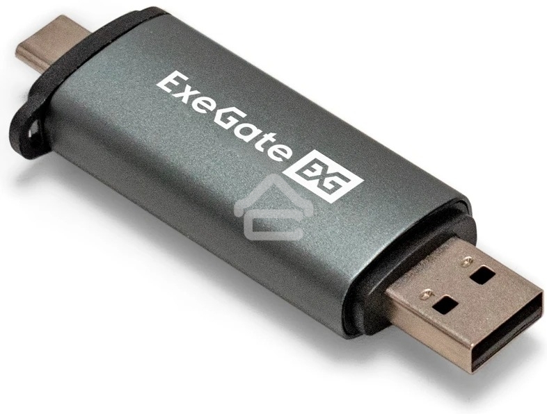 Устройство чтения/записи карт памяти ExeGate CR-201CA (кабель-адаптер USB Type-A/Type-C --> Card Reader, поддержка стандартов: SD/SDHC/MMCII/RS MMC, Micro SD/ Micro SDHC/Micro SDXC, Plug&Play, серый)
