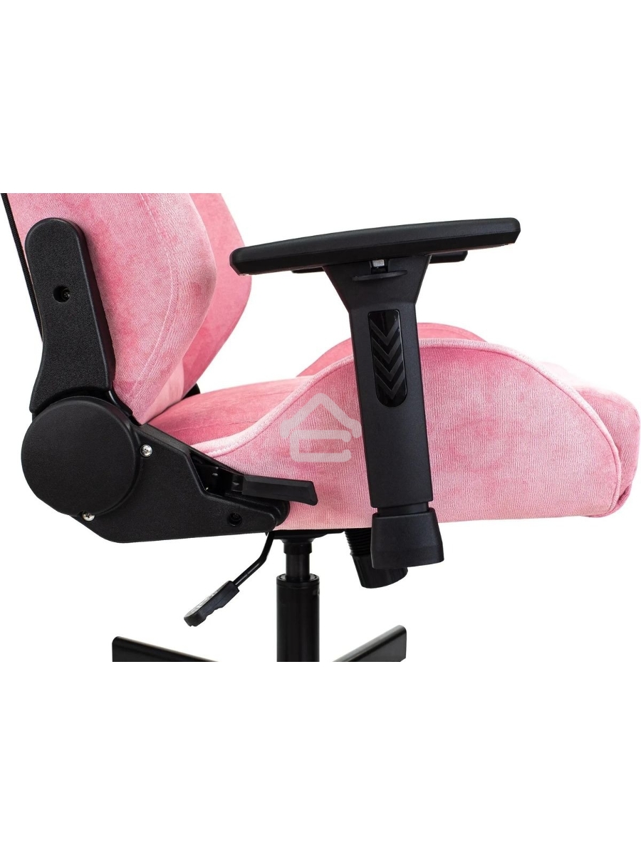 Кресло игровое Knight N1 Fabric розовый Velvet 36 с подголов. крестовина металл