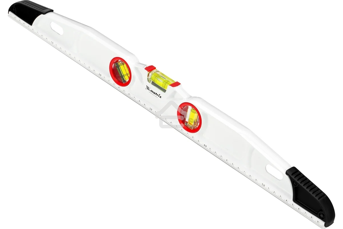 Уровень алюминиевый Matrix литой, фрезерованный, 3 глазка, две ударные площадки, 600 мм