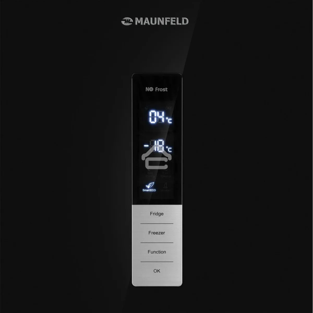 Холодильник Maunfeld MFF200NFBE черный, двухкамерный 271/106л морозилка снизу, Total NoFrost