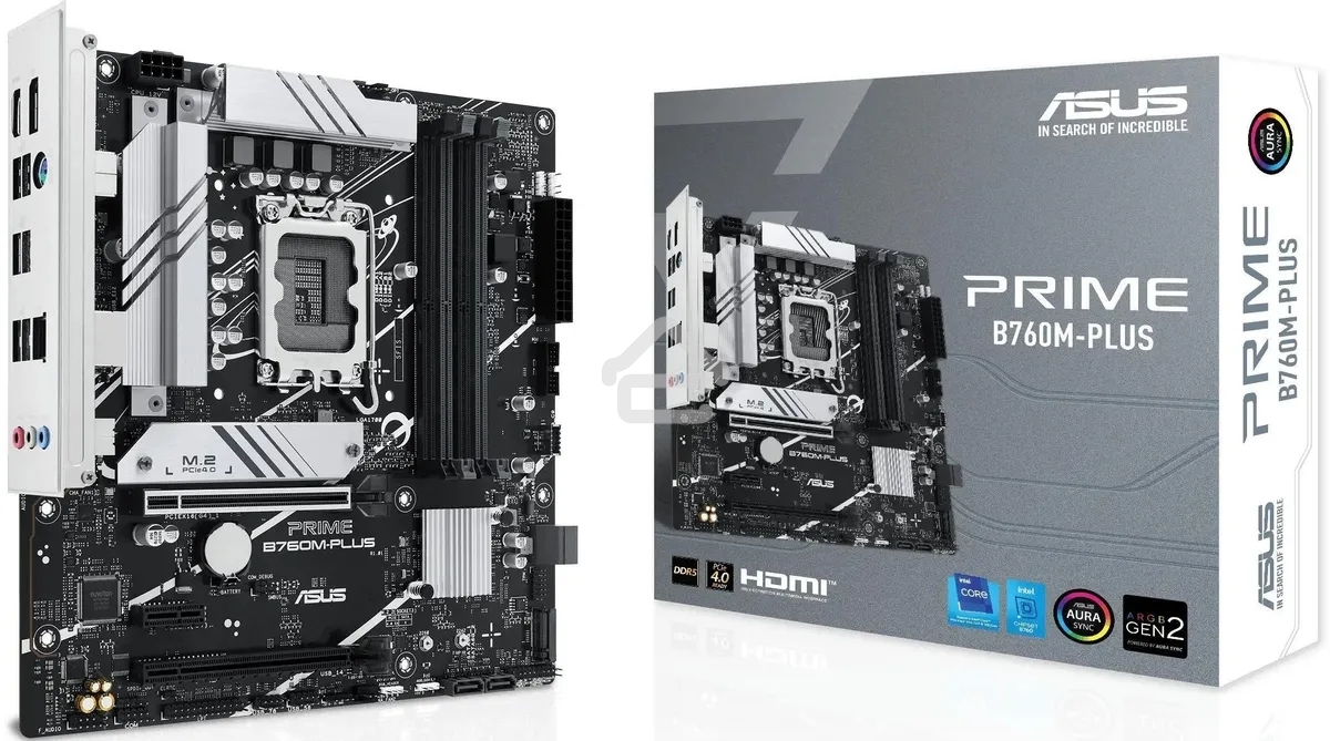 Материнская плата ASUS PRIME B760M-PLUS, LGA 1700, Intel B760, 4xDDR5, 4xSATA, 2xM.2, 1xPCIe 4.0 x4, 1xPCIe x1, 1xDP, 1xHDMI, 1x 2.5Gb LAN, 2xUSB-A 3.2 Gen 2, 4xUSB-A 2.0, 3x3.5 мм, 7.1, mATX