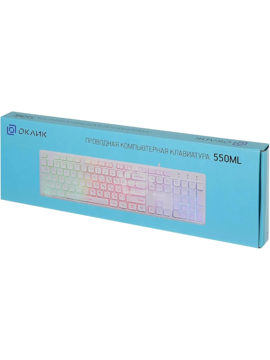 Клавиатура Oklick 550ML [1061618] проводная, USB, белый