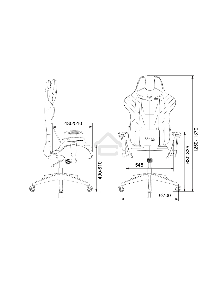 Кресло игровое Бюрократ VIKING 4 AERO RUS белый/синий/красный/черный, искусст. кожа/ткань, две подушки