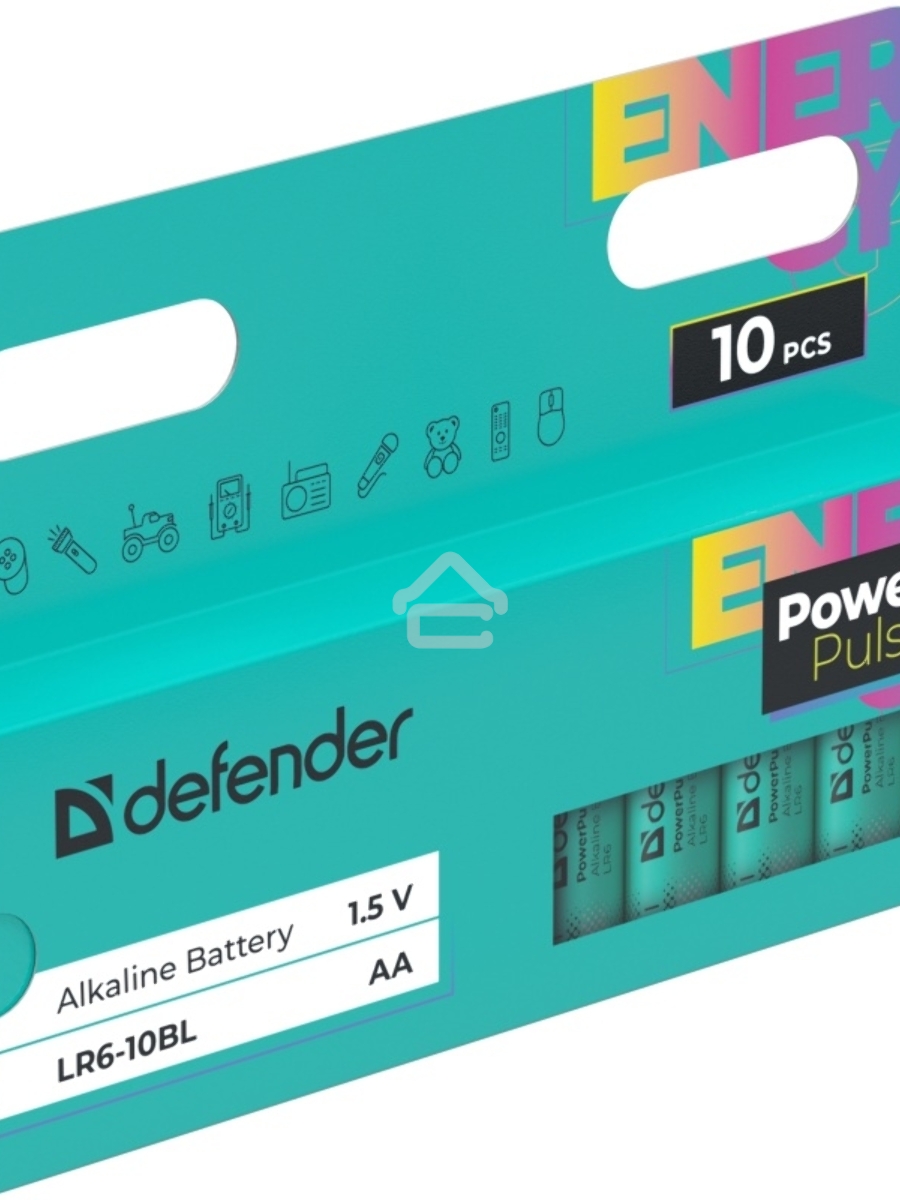 Батарейка алкалиновая Defender LR6-10BL АА,блистер,10 шт., PowerPulse