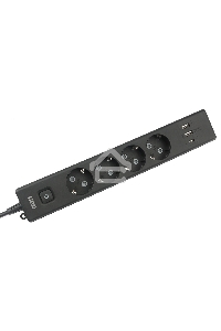 Бытовой удлинитель PowerCube, 4р с/з вык.,3USB, 3500 Вт, 16А, 1.9 м, 3*1,0 (черный) PC-7B-2M