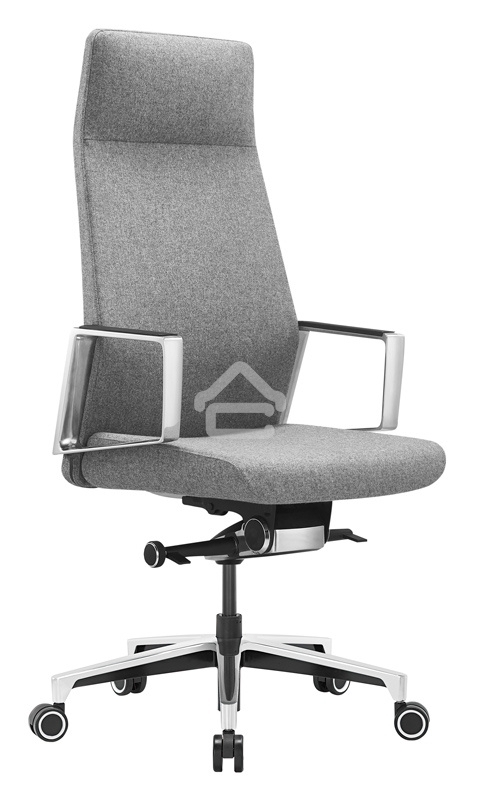 Кресло руководителя Бюрократ JONS/CASHGREY серый, крестовина алюминий