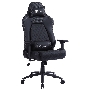 Кресло игровое Cactus CS-CHR-130 черный, сиденье черный, эко.кожа, с подголов. крестовина металл, пластик черный