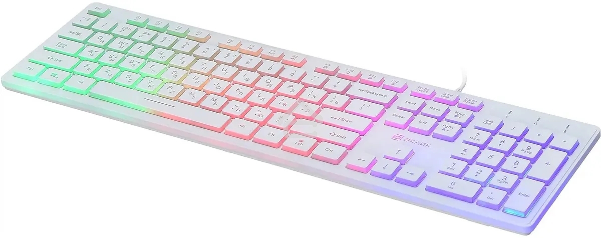 Клавиатура проводная Oklick 550ML 1061618, USB, белый
